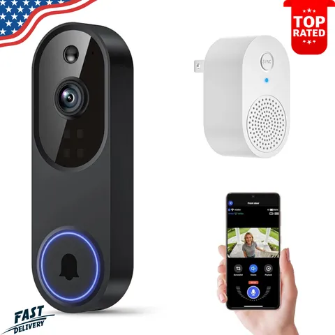 WiFi Ring Doorbell 1080P HD Security Camera Wireless Door Bell Camera With Chime
