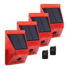 Solar Motion Sensor Alarm Outdoor Motion Detector 129db Loud Sound Security S...