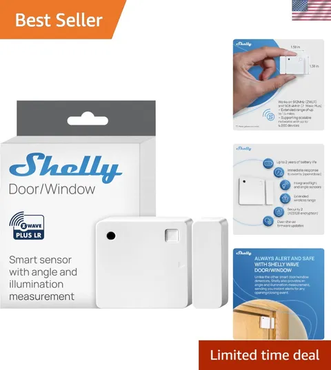 Wave Door/Window White, Z-Wave Long Range Operated Sensor, Home Automation, C...
