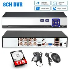 8 Channel H.265+ DVR 1TB HDD Night Vision Camera Continuous Recording Machine