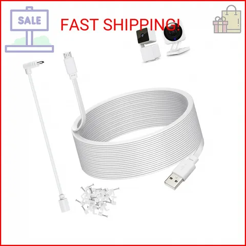 50ft Power Cable for Wyze Cam v4,Wyze Cam Pan v3,Wyze OG,Wyze Cam v3 and v3 Pro