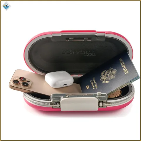Water-Resistant Small Safe Ideal for Travel and Campus Use with Combination Lock