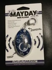 NEW MayDay Mini Alarm Emergency Personal Safety 100 Decibels LED Keyring Blue