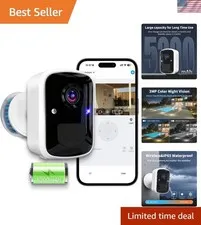 Battery-Powered 2K Security Camera: 2-Way Talk, Spotlight Siren,  Rated