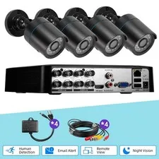 KERUI 5in1 8CH DVR 1080P Video CCTV Security Camera System Outdoor AI Detection