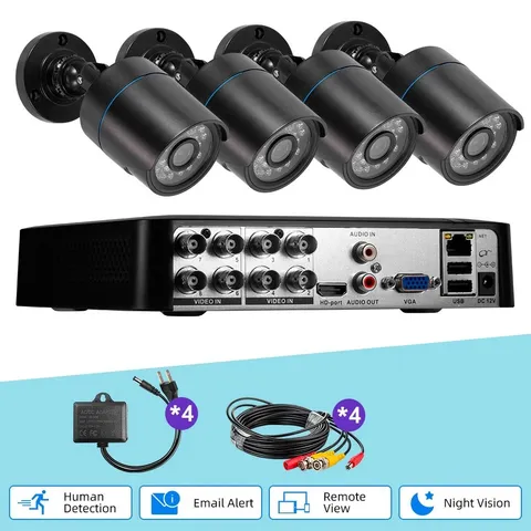 KERUI 5in1 8CH DVR 1080P Video CCTV Security Camera System Outdoor AI Detection