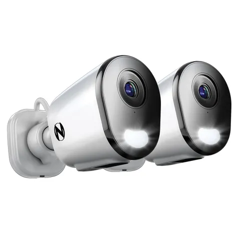 Plug-in Wireless 4K HD Indoor/Outdoor Deterrence Camera with 2-Way Audio (2 C...