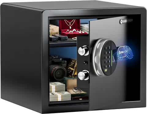 20LB Biometric Safe with Fingerprint Lock, 3-8 Digit PIN | 0.80 Cu.Ft. Safe with