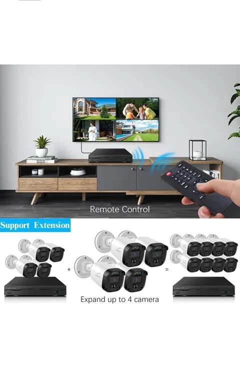 5MP Wired Security Camera System Outdoor Home CCTV Surveillance Video