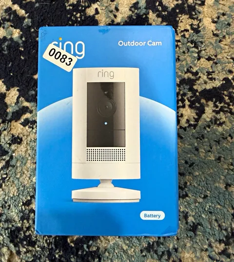 Ring Outdoor Cam Battery Wi‑Fi 1080p IP Security Camera Alexa White Indoor/Out