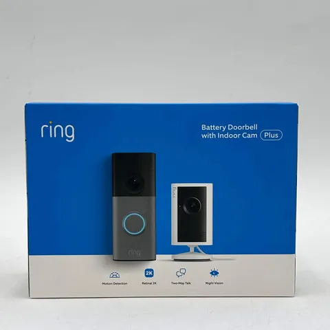 New Ring Battery Doorbell With Indoor Cam Plus Doorbell Camera Black (2nd Gen)
