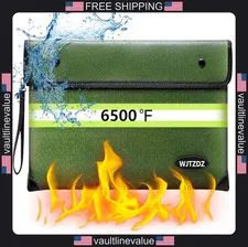 fireproof money bag 10 layers heat insulated waterproof zipper reflective strip