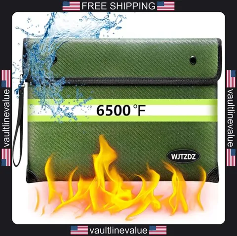 fireproof money bag 10 layers heat insulated waterproof zipper reflective strip