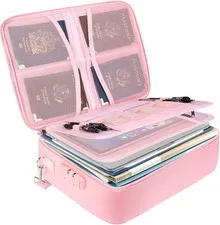 Fireproof Document Box with Lock, Portable Fireproof Document Bag Waterproof ...