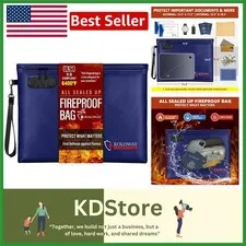 Water-Resistant Fireproof Bag 14.5 x 11.5 inch - Top-Grade Valuables Protection