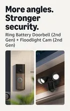 Wired Ring Doorbell with Floodlight Cam Matte Mocha Outdoor Security Camera