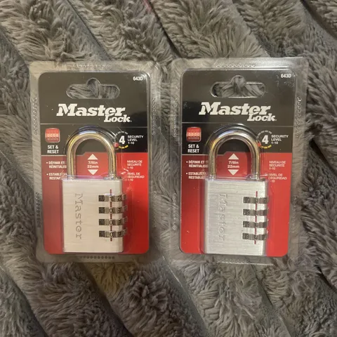 2 Master Locks with 3 Number Combination Padlock Set and Reset Master Locks 6300