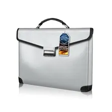 Fireproof Document Bag, 14.5" X11" X2.5", Silver