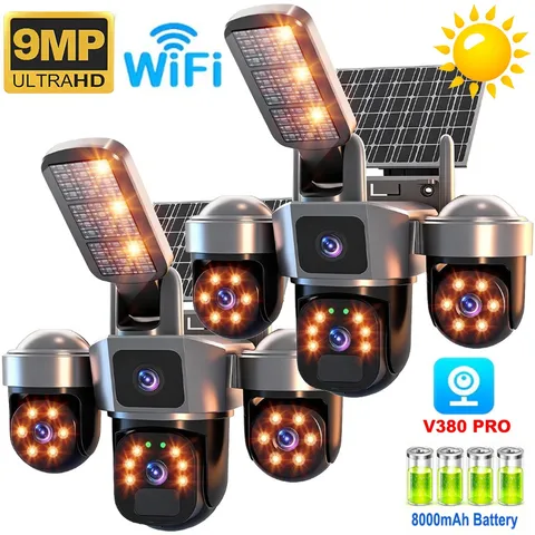 2PCS Upgraded Solar Battery Wireless WiFi Outdoor Pan/Tilt Home Security Camera