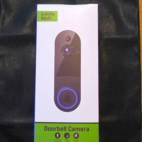 Camtro T52 2K Wi-Fi Doorbell Camera Night Vision Human Detect 2-Way Black