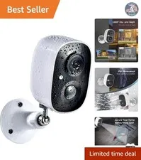 2K Wireless Outdoor Security Camera with Color Night Vision & AI Detection