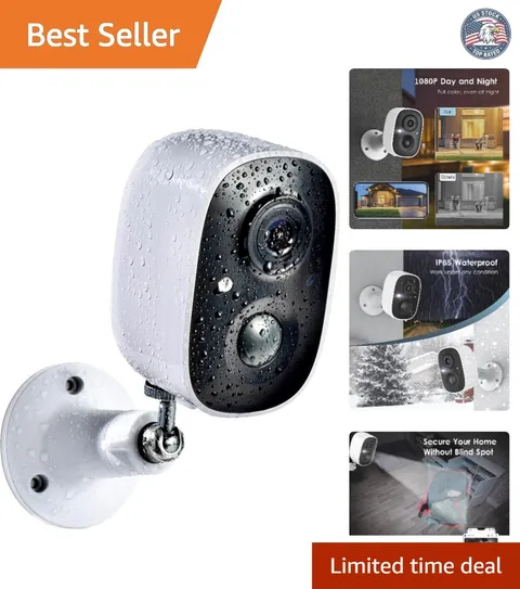 2K Wireless Outdoor Security Camera with Color Night Vision & AI Detection