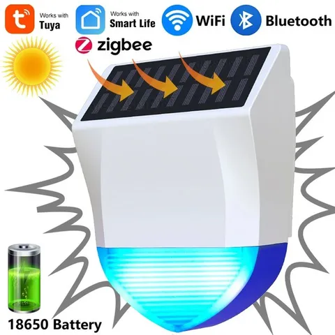 Smart Siren Alarm with Solar and USB Power Supply Optional 95dB Remote Control