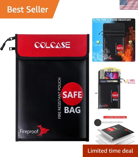 UL94 V0 Fireproof and Waterproof Document Holder - Organize Valuables Safely