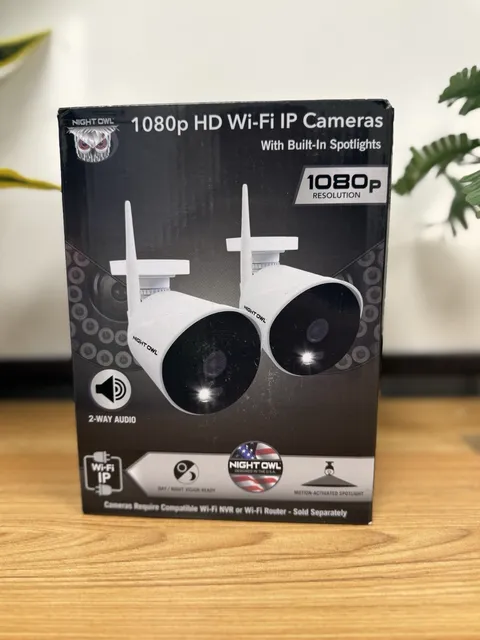 NIGHT OWL 1080p HD Wi-Fi IP 2-PACK CAMERA W/LIGHTS & 2-WAY AUDIO NEW OPEN BOX