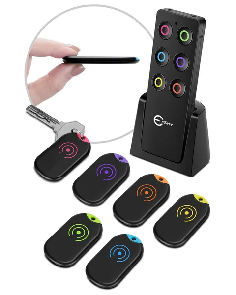 Esky Ultra Slim Key Finder, Remote Finders Locator with 80dB Sound and 6 Rece...