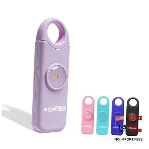 Rechargeable Personal Safety Alarm, 130dB Emergency Siren with Lavender Purple