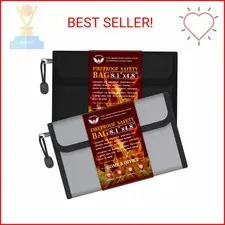 Small Money Bag (8.1“ × 4.8”)，Zippered Fireproof Waterproof Document Bag， Safe F