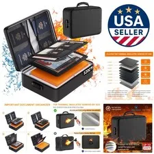 Portable 5200°F Heat Insulated Document Organizer with Lock - Perfect for Travel