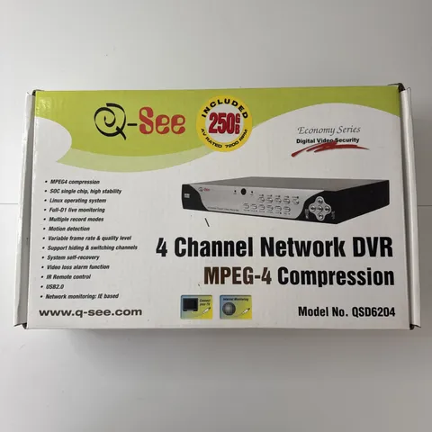 Open Box Q-See QSD6204 4 Channel Network DVR 250GB MPEG-4 USB 2.0 Security
