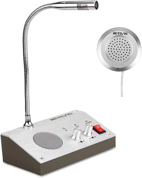 Retekess RT-9908 Window Intercom, Window Speaker Intercom System | for Business,