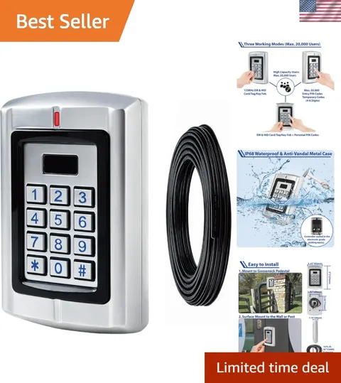 Outdoor Universal Wired Keypad with 16Ft Cable for Gate Opener, 12-24V Sound ...
