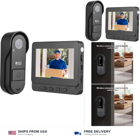4.3 Inch IPS Screen Wireless Doorbell with Camera Outdoor IP65 Waterproof 108...
