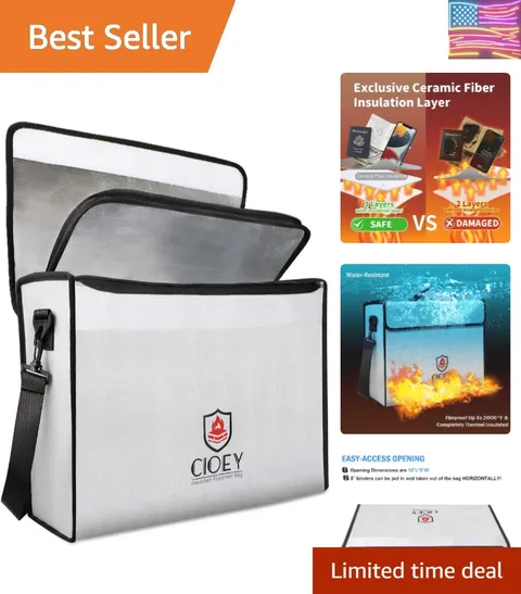 Fireproof Document Bag - Fireproof Box [Thermal Insulated] Fireproof Safety B...