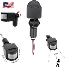 Hiletgo Outdoor PIR DC 12V Automatic Infrared PIR Motion Sensor Switch for LED F