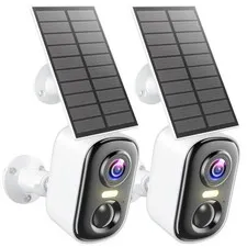 2K Solar Camera Outdoor Wireless, WiFi Cameras for Home Security with Solar P...