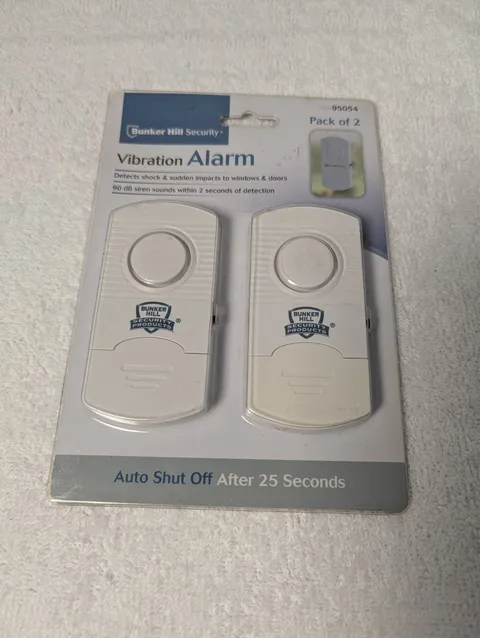 New Security Vibration Window & Door Alarm Siren Bunker Hill 2 Pack SEALED 