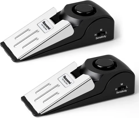 2 Pack Door Stop Alarm Door Stopper W/ 120DB Security Alarm Floor Wedge Door