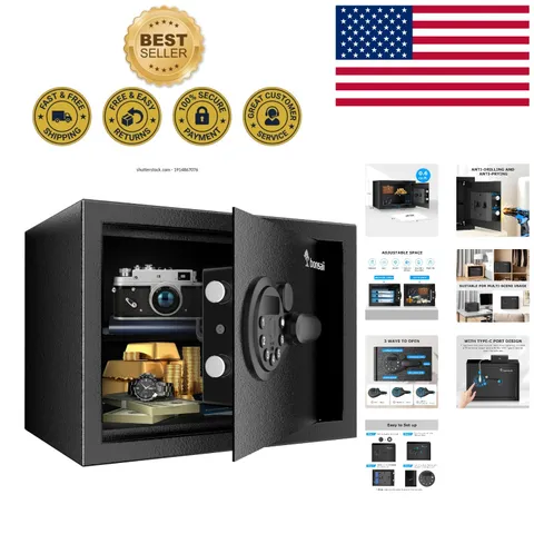 Secure 0.6 Cu ft Alloy Steel Safe with Electronic Lock and Removable Shelf