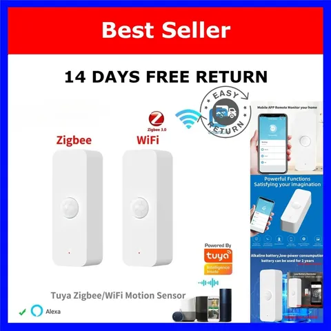 Tuya Smart PIR Motion Sensor WiFi Zigbee Alexa Google Home Security