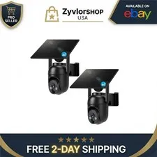 4G LTE Security Camera 2 Pack Solar 2K Color Night Vision No WiFi