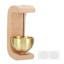 PATIKIL Shopkeepers Bell, Wood Door Chime Hanging Magnetic Bell Beige