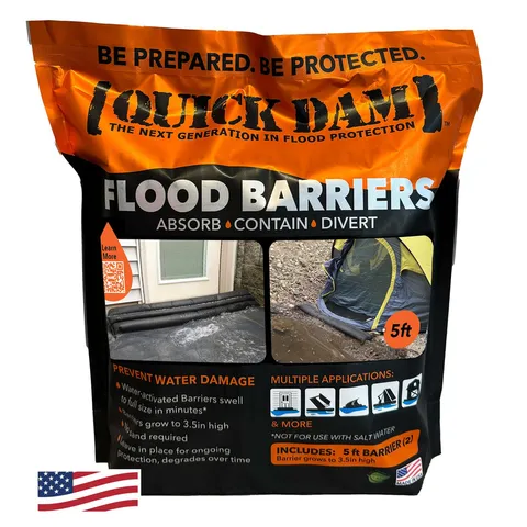 Quick Dam Water Activated Flood Barrier 5 Feet 2-Pack Qd65-2
