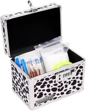 Locking Medicine Box W/ Combination Lock Secure Metal Lock Box Safe Medication