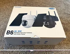 Cinnado B6 2K Wireless PTZ Outdoor Security Cameras w/ Solar Panel, 4 Pack