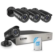 ZOSI 8CH 1080P Outdoor Security 500GB DVR CCTV Camera System 80ft Night Vision